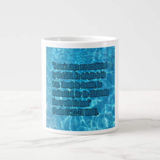 Caneca De Café Grande Salmo 37:23-24 WEBU Mug (Frente)