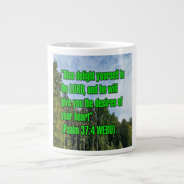 Caneca De Café Grande Salmo 37:4 WEBU Mug (Frente)