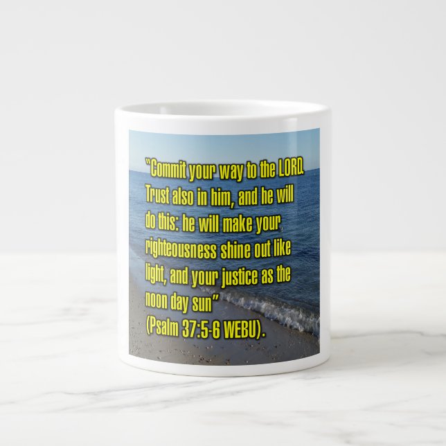 Caneca De Café Grande Salmo 37:5-6 WEBU Mug (Frente)