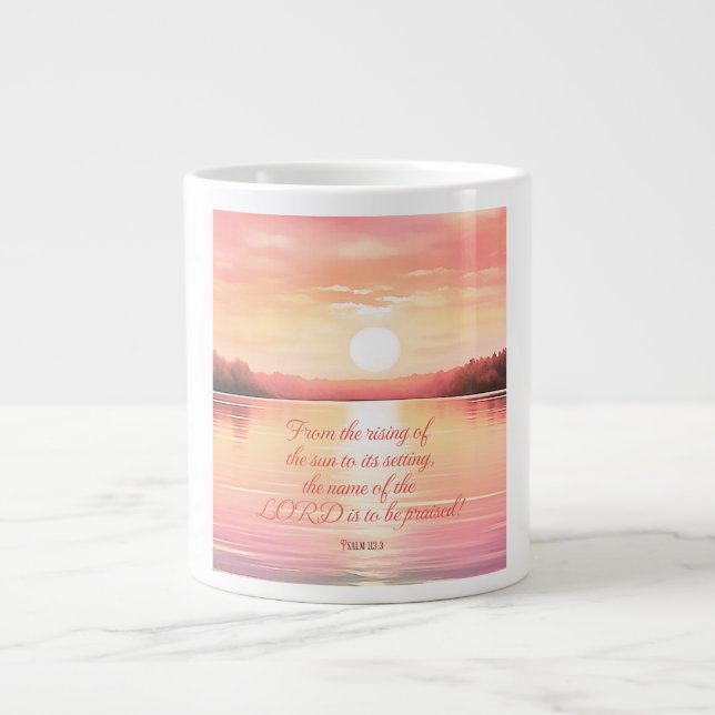 Caneca De Café Grande Salmo de Escritura 113:3 (Frente)
