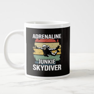 Caneca De Café Grande Saltador de Paraquedas Viciado em Adrenalina