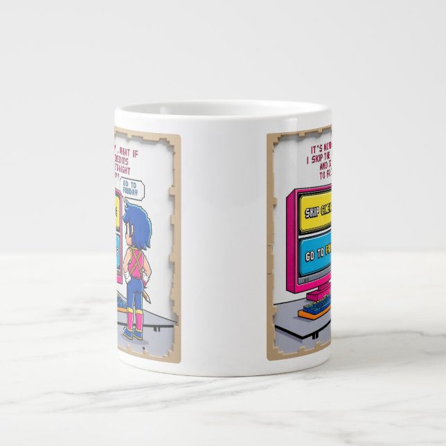 Caneca De Café Grande Saltar créditos hasta el viernes (Frente)