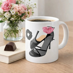 Caneca De Café Grande Saltos Pretos & Saltos da Noiva – Feminino com Cla