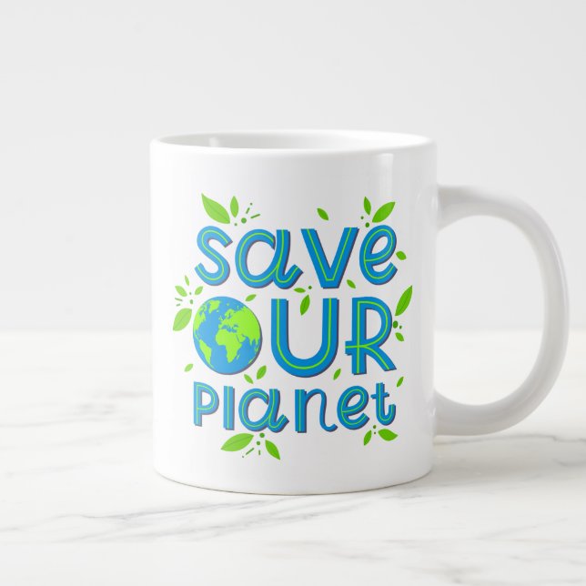 Caneca De Café Grande Salvar nosso planeta (Direita)