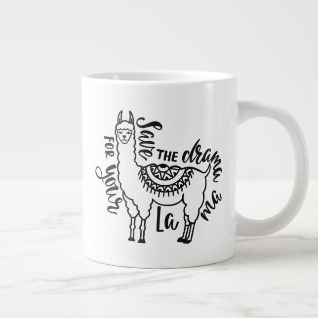 Caneca De Café Grande Salve O Drama Para Seu Llama (Direita)