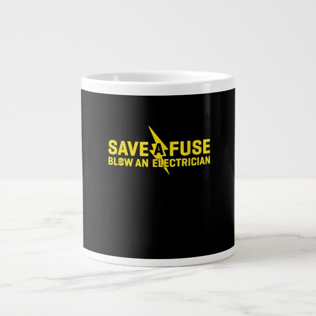 Caneca De Café Grande Salve Um Fusível Explodir Um Presente Engraçado Po (Frente)
