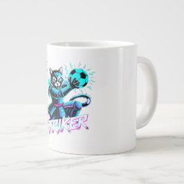 Caneca De Café Grande Samurai Cat Striker Mug - For Soccer Fans