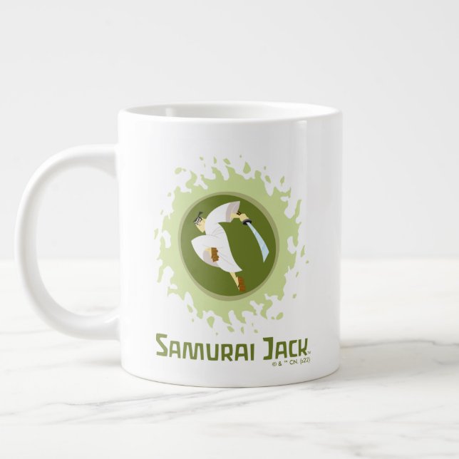 Caneca De Café Grande Samurai Jack Leaping Graphic (Esquerda)