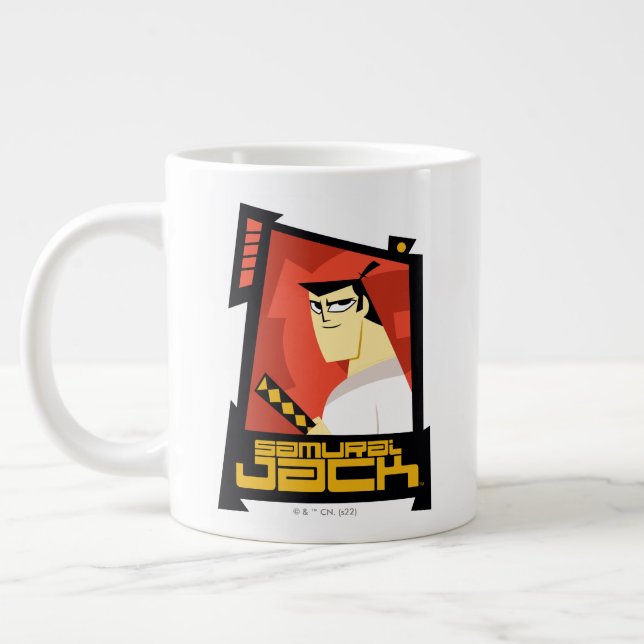 Caneca De Café Grande Samurai Jack Smiling Futuristic Frame Graphic (Esquerda)