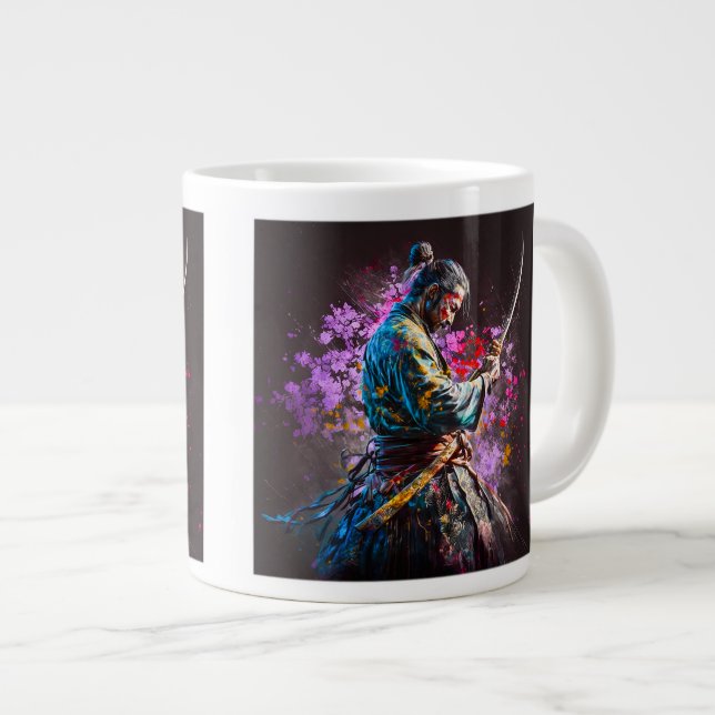 Caneca De Café Grande Samurai Painting Jumbo Mug (Frente Esquerda)