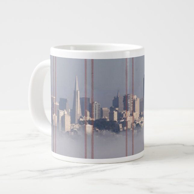 Caneca De Café Grande San Francisco Skyline da ponte Ouro Gate. (Frente Esquerda)