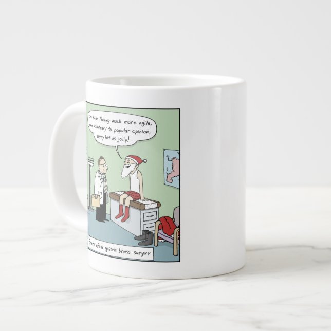 Caneca De Café Grande Santa After Gastric Bypass Surgery Jolly Holiday (Frente Esquerda)