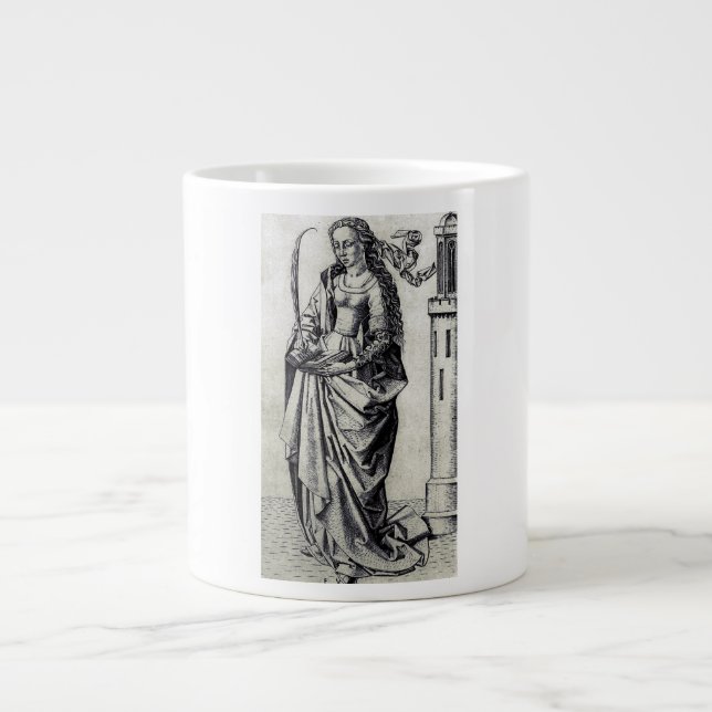 Caneca De Café Grande Santa Bárbara da Torre Arte Gráfica Sagrada (Frente)
