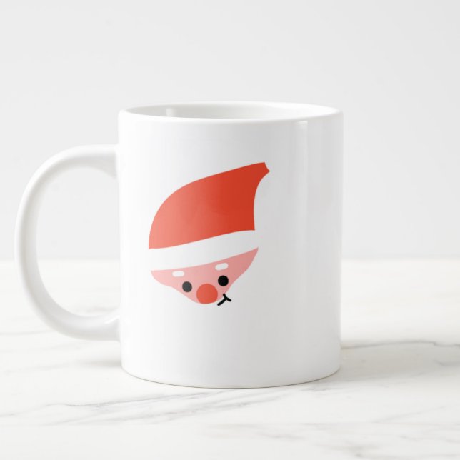 Caneca De Café Grande Santa Christmas Mug – Jolly Holiday Cocoa & Coffee (Esquerda)