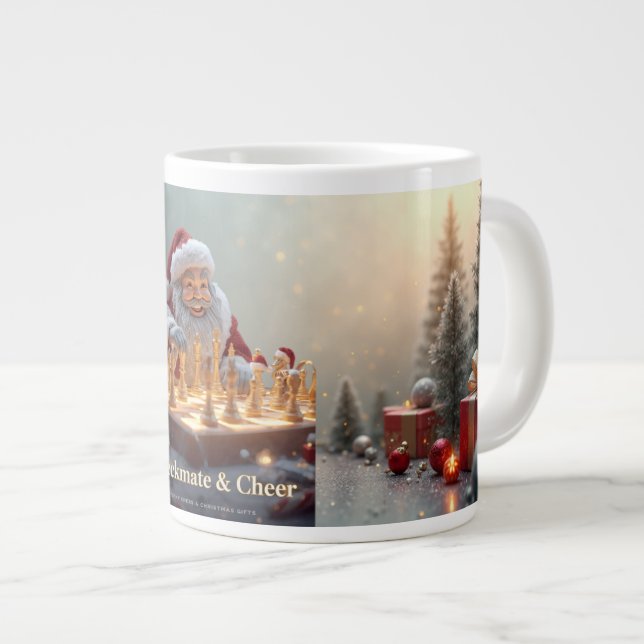 Caneca De Café Grande Santa’s Next Move – Funny Chess Christmas Mug for  (Frente Esquerda)