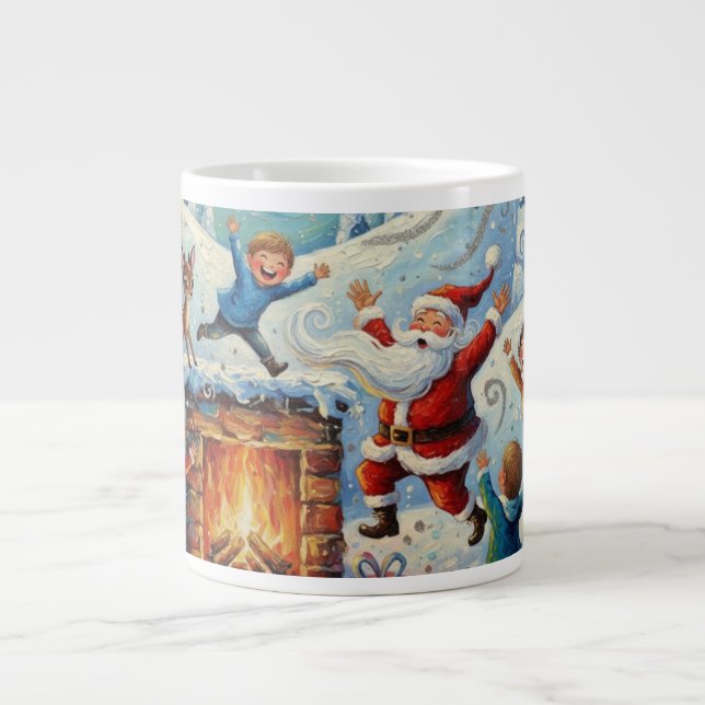 Caneca De Café Grande Santa's Cozy Health - A Christmas Eve Tale (Frente)