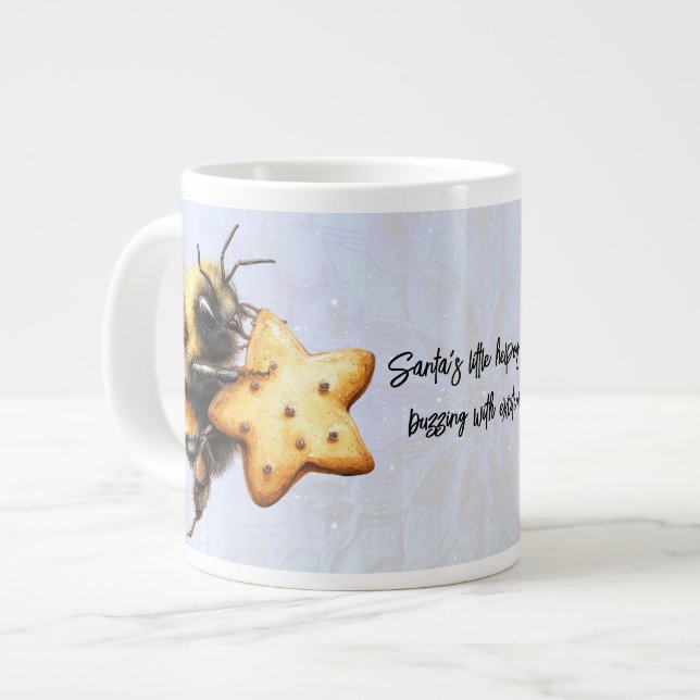 Caneca De Café Grande Santa's Little Helpers Are Buzzing With Excitement (Frente Esquerda)