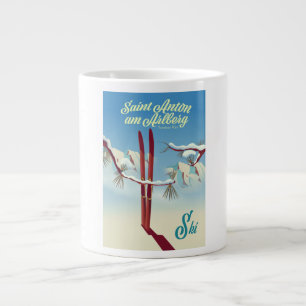 Caneca De Café Grande Santo Anton am Arlberg, Alpes do Tirolean, Áustria