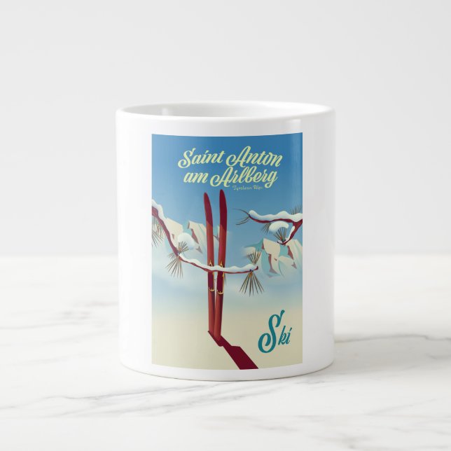 Caneca De Café Grande Santo Anton am Arlberg, Alpes do Tirolean, Áustria (Frente)