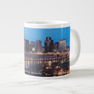 Caneca De Café Grande santo paul skyline e riverfront à noite