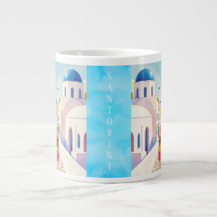 Caneca De Café Grande Santorini é o perfeito destino romântico de fuga