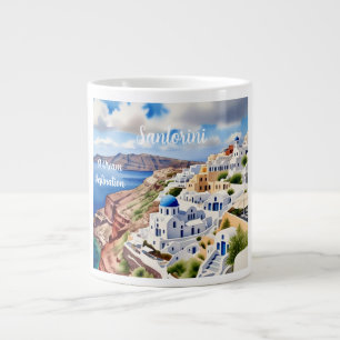 Caneca De Café Grande Santorini, Um Destino De Sonho, Cama Especialmente