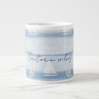 Caneca De Café Grande Santorini Vibes Ceramic Mug – Greek Island Sail