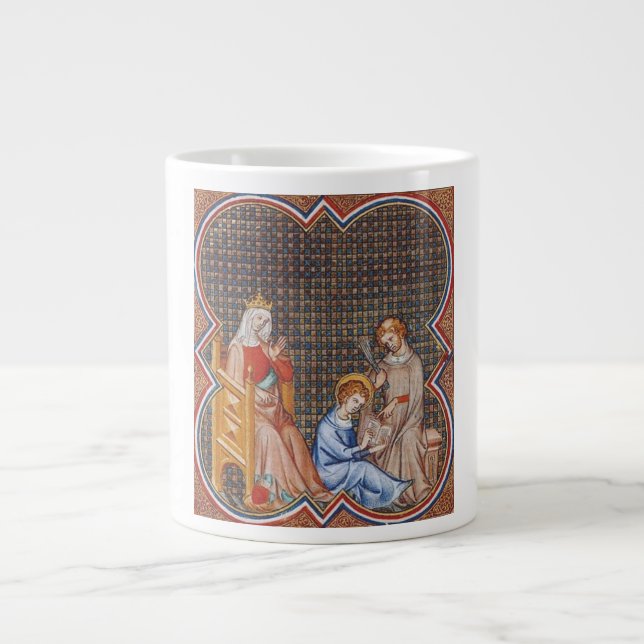 Caneca De Café Grande São Luís IX da França Patrono dos Reis Arte (Frente)