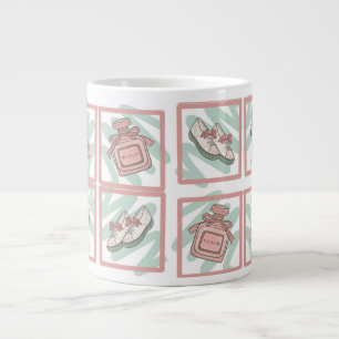Caneca De Café Grande Sapatos e Perfume Amantes de Sapatos Cores Pastel