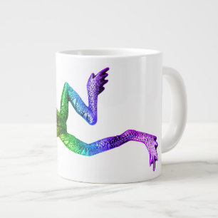 Caneca De Café Grande Sapo colorido arco-íris de SlipperyJoe renderizado