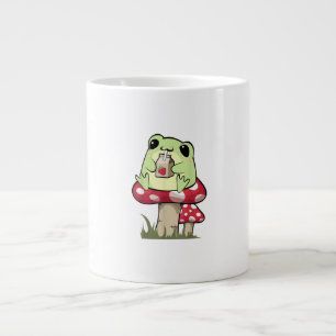 Caneca De Café Grande Sapo de Cogumelo Estilo Criativo Goblincore Micolo