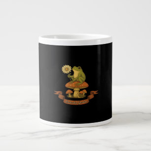 Caneca De Café Grande Sapo do Jardim Fairycore Cottagecore Sapo