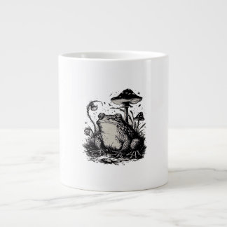 Caneca De Café Grande Sapo Goblincore Design Clássico Minimalista
