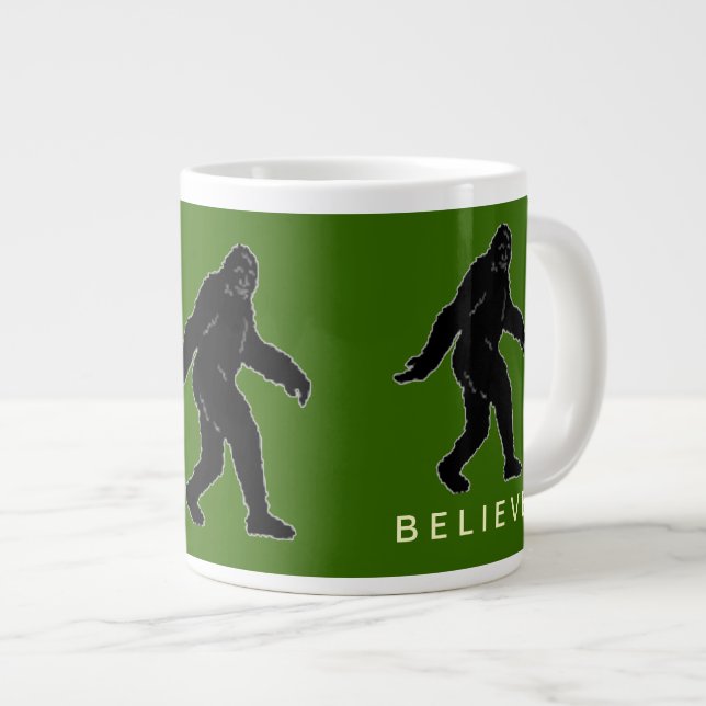 Caneca De Café Grande Sasquatch Acredita no Jumbo Mug Verde (Frente Esquerda)