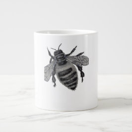 Caneca De Café Grande Save the Bees: Realistic Hand-Drawn Honey Bee Art