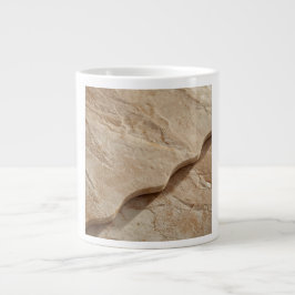 Caneca De Café Grande Scalloped Edge Travertine Retro Futurism