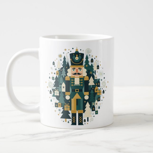 Caneca De Café Grande Scandinavian Christmas Nutcracker (Esquerda)