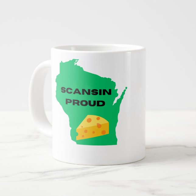 Caneca De Café Grande Scansin (Wisconsin) Orgulhoso! (Frente Esquerda)