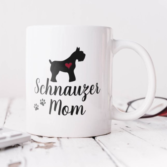 Caneca De Café Grande Schnauzer Mãe (Criador carregado)