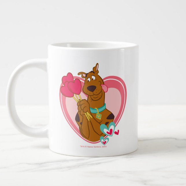Caneca De Café Grande Scooby-Doo Holding Heart Lolipops (Esquerda)