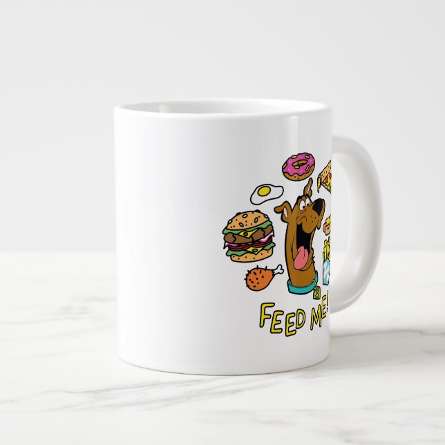 Caneca De Café Grande Scooby-Doo Me Alimenta! (Frente Esquerda)