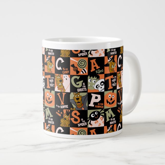 Caneca De Café Grande Scooby-Doo | Padrão de Halloween (Frente Esquerda)