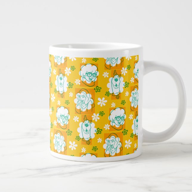 Caneca De Café Grande Scooby-Doo | Padrão Floral de Caráter (Direita)