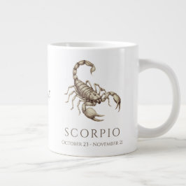 Caneca De Café Grande Scorpio Zodiac Personalized Name & Birth Date