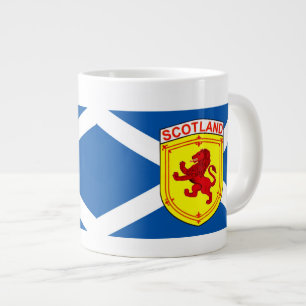 Caneca De Café Grande Scotland Rampant Lion sobre uma bandeira Santo And