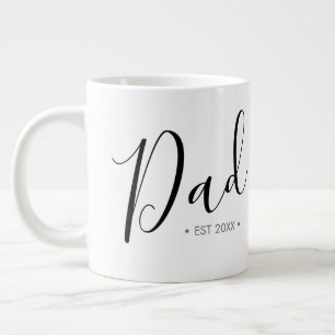 Caneca De Café Grande Script do Dia dos Pais Papai Personalizado