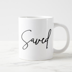 Caneca De Café Grande Script moderno de citação inspiracional salva