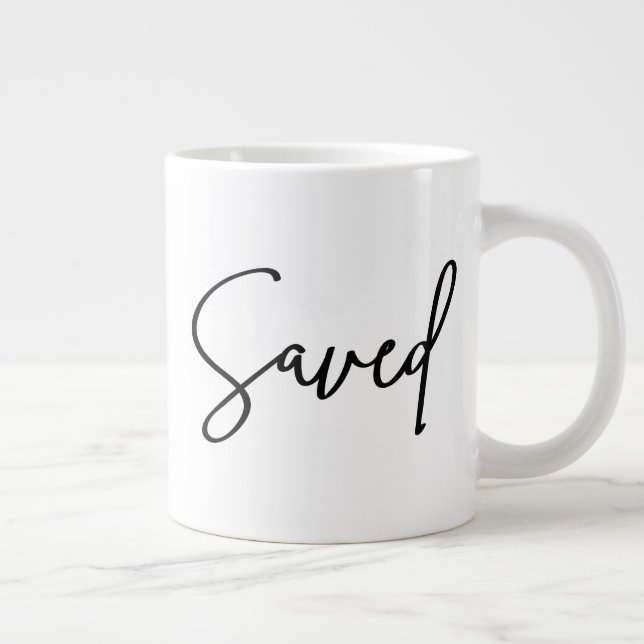Caneca De Café Grande Script moderno de citação inspiracional salva (Direita)
