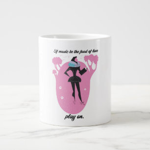 Caneca De Café Grande Se a música for a comida do amor, toque