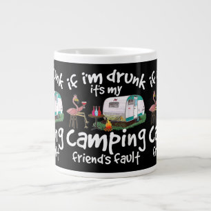 Caneca De Café Grande Se estou Bebado é a culpa do meu amigo acampamento